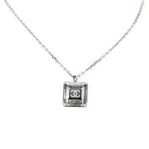 Chanel Coco Mark Silver Black Metal Plastic Women's Chanel